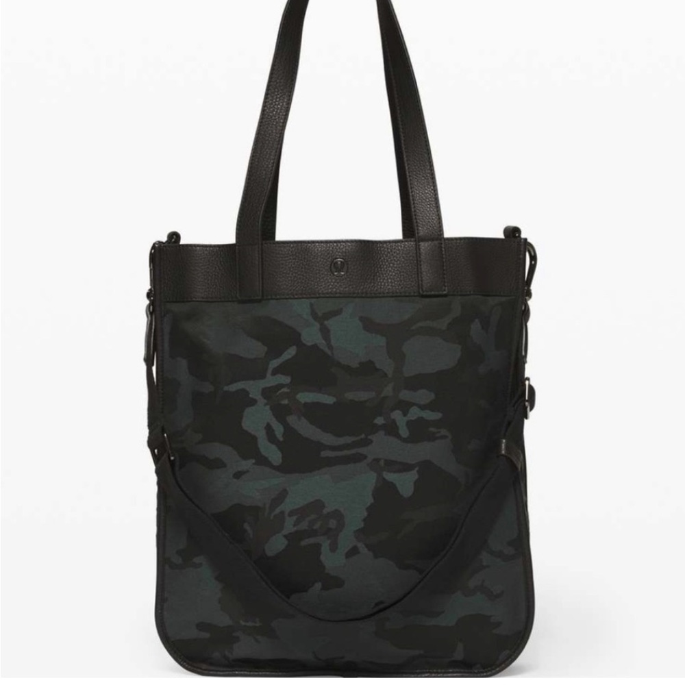 Lululemon Now And Always Tote 15L JCOB Jacquard Camo Cotton Obsidian Black.